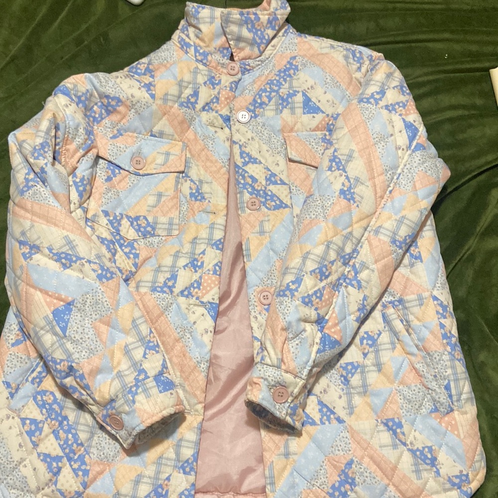 Checkered plaid puffer coat